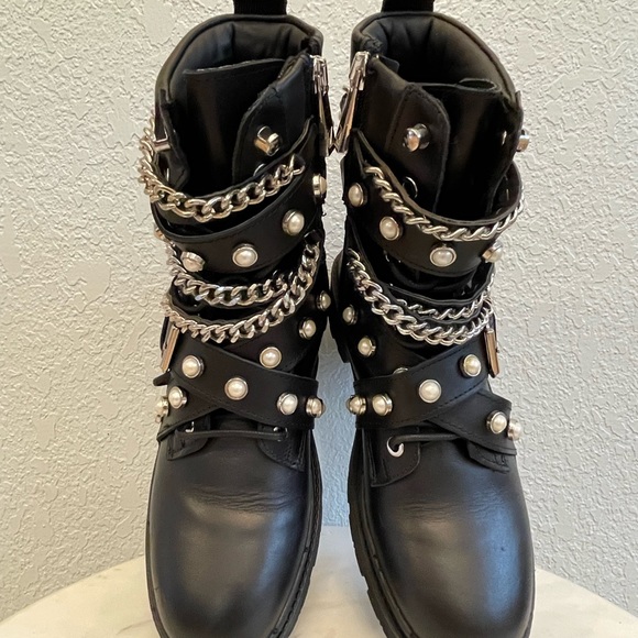 Zara Leather Combat Boots | size 6.5 | 37 - Picture 2 of 7